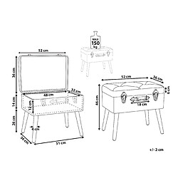 Avis Beliani Tabouret avec coffre en velours gris MALLARD