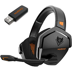 Universal Casque de jeu sans fil G06 PS4, PS5, PC, casque d'oreille d'annulation de bruit, avec microphone, 2,4 GHz à très faible latence, casque de mémoire souple, mode câblé pour Xbox One, Xbox X Gaming (casque d'oreille d'annulation de bruit, avec) 