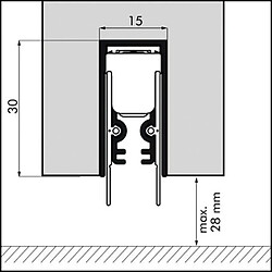 ELLEN Plinthes à joint silicone souple Optimal Seal longueur 1030 mm en aluminium