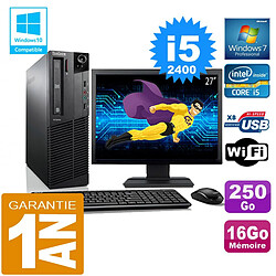 PC Lenovo M92p SFF Core I5-2400 Ram 16Go Disque 250 Go Wifi W7 Ecran 27" · Occasion 