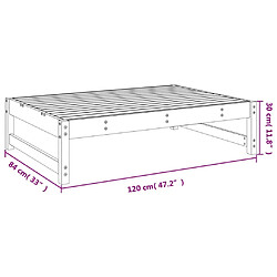 vidaXL Repose-pied de jardin 120x80 cm blanc bois de pin massif pas cher