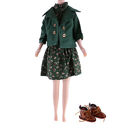 Vêtements de poupée Poupée Vêtement Veste + Robe Floral Sans Manches + Chaussures Bottines Pour 12 pouces Blythe Dolls