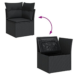 Avis vidaXL Salon de jardin 11 pcs avec coussins noir résine tressée