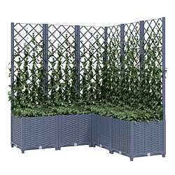 Avis Maison Chic Jardinière,Bac à fleurs avec treillis - pot de fleur Gris foncé 120x120x136 cm PP -GKD87677