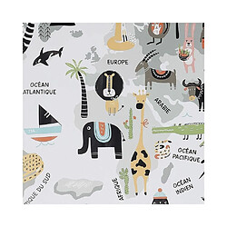 Avis The Home Deco Kids Sticker mural Mappemonde 90x60 cm continents gris.