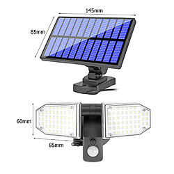 BESTA Applique murale solaire Split à éclairage large pour l'extérieur - 100 LED IP65 étanches Projecteurs de sécurité à énergie solaire détectés pour garage, porche, cour pas cher