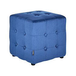 Beliani Pouf en velours 36 x 36 cm bleu WISCONSIN