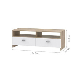 BigBuy Home Meubles de télévision 95 x 34,6 x 35,8 cm Blanc