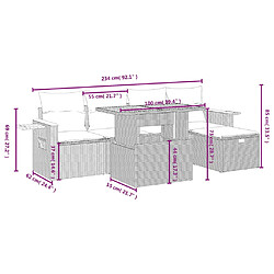 Avis vidaXL Salon de jardin avec coussins 6 pcs beige résine tressée