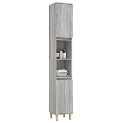 Avis vidaXL Armoire de bain sonoma gris 30x30x190 cm bois d'ingénierie