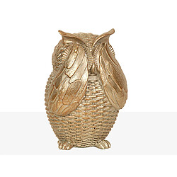 Figurine Décorative Romimex Champagne Résine Hibou 11 x 15 x 10 cm