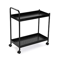 Versa Chariot pour la cuisine ou la salle à manger, Chariot rangement Vieste 62x32x70,5cm,Métal, Noir