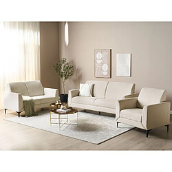 Beliani Ensemble canapés et fauteuil en tissu beige 6 places FENES