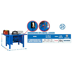 Simon Rack SimonRack - Etabli 830x1200x730mm Gris - BT6 METAL LOCKER 1200