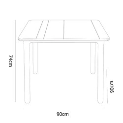 Table Noa 900 x 900 Pieds Blancs - RESOL