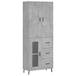 Maison Chic Buffet,Meuble de Rangement,commode pour salon,Cuisine Gris béton 69,5x34x180 cm Bois d'ingénierie -MN51446