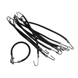 10 Pcs Ponytail Crochets Titulaire Bungee Bands Cordes À Cheveux Cordon Élastique Clips Noir