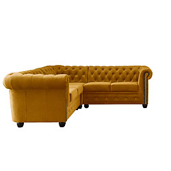 Lisa Design William - canapé Chesterfield d'angle réversible - 5 places - en velours pas cher