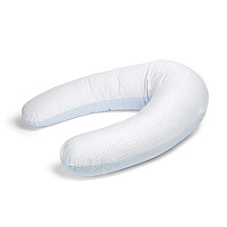 Dormalit Coussin de maternité et d'allaitement Bebe évolutif BLEU 160 CM - Déhoussable avec remplissage mircrofibres