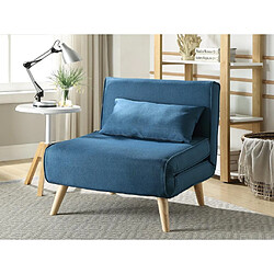 Vente-Unique Fauteuil convertible POSIO en tissu - Bleu