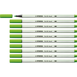 STABILO Feutre pinceau Pen 68 brush, vert feuille () 