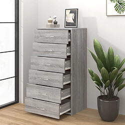 Avis Maison Chic Buffet commode,console avec 6 tiroirs pour rangement Sonoma gris 50x34x96 cm Bois d'ingénierie -MN56792