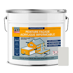 PRO COM Peinture façade PROCOM crépi, façade à relief, imperméabilisation et protection des façades - Durable jusqu'à 10 ans-10 litres-Gris Granit ( RAL 7035)