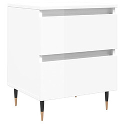 vidaXL Tables de chevet 2 pcs blanc brillant 40x35x50 cm