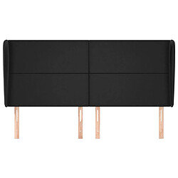 Avis Maison Chic Tête de lit scandinave avec oreilles,meuble de chambre Noir 203x23x118/128 cm Similicuir -MN76144