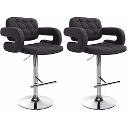 Acheter Non Lot de 2 tabourets de bar Dublin tissu C