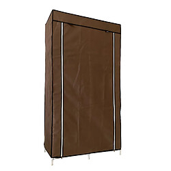 Acheter Dressing en tissu avec portes à fermeture éclair et poches latérales Nyana Home Dimensions 165x88x45 cm Marron