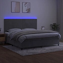 Acheter Sommier à lattes LED,Cadre à lattes de lit avec matelas pour Adulte Gris clair 200x200 cm -MN74980