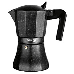 Cafetière Expresso Italienne en Aluminium, 12 Tasses de Café, Vitrocérame, Gaz, , Noir, FAGOR, Tiramisú