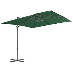 vidaXL Parasol de jardin en porte-à-faux avec mât en acier vert