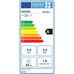 Climatiseur mobile monobloc 2600w 20m2 - ac09c - ALPATEC