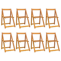 Maison Chic Lot de 8 Chaises pliables de jardin | chaises Relax Bois d'acacia massif -GKD80674