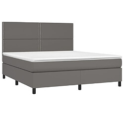 Avis Sommier à lattes et LED,Cadre à lattes de lit avec matelas pour Adulte Gris 160x200 cm -MN86277