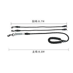 Universal Corde de remorquage pour animaux amovible pour chiens manche en mousse 1 laisse pour 2 chiens | Remorquage (noir)