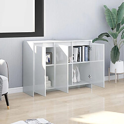 Avis Maison Chic Buffet,Meuble de Rangement,commode pour salon,Cuisine Blanc brillant 102x33x75 cm Aggloméré -MN34368