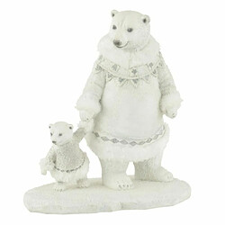 Paris Prix Statuette Déco Ours Polaire Main 25cm Blanc 