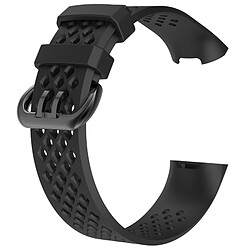 Wewoo Bracelet pour montre connectée Dragonne ajustable avec trou carré FITBIT Charge 3 Noir