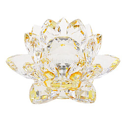 cristal lotus fleur artisanat presse-papiers verre lotus modèle jaune pas cher