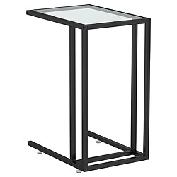 vidaXL Table d'appoint ordinateur Transparent 50x35x65 cm Verre trempé