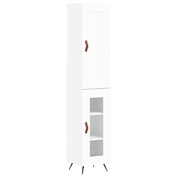 Maison Chic Buffet,Meuble de Rangement,commode pour salon,Cuisine Blanc 34,5x34x180 cm Bois d'ingénierie -MN81680