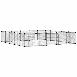 vidaXL Cage animaux de compagnie à 20 panneaux et porte Noir 35x35 cm