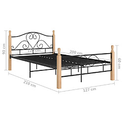 vidaXL Cadre de lit sans matelas noir métal 120x200 cm pas cher