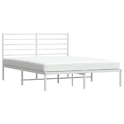 Acheter Maison Chic Lit adulte - Cadre de lit métal avec tête de lit pour chambre blanc 120x200 cm -MN20974