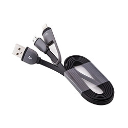 Wewoo Câble 1m 2 en 1 Lightning 8 broches & micro USB vers de données / chargeur USB, pour iPhone, iPad, Samsung, HTC, LG, Sony, Huawei, Lenovo, Xiaomi & autres smartphones noir