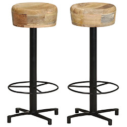 vidaXL Tabourets de bar lot de 2 76 cm bois de manguier massif