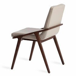 Angel Cerda Chaise en simili cuir et bois de noyer pas cher